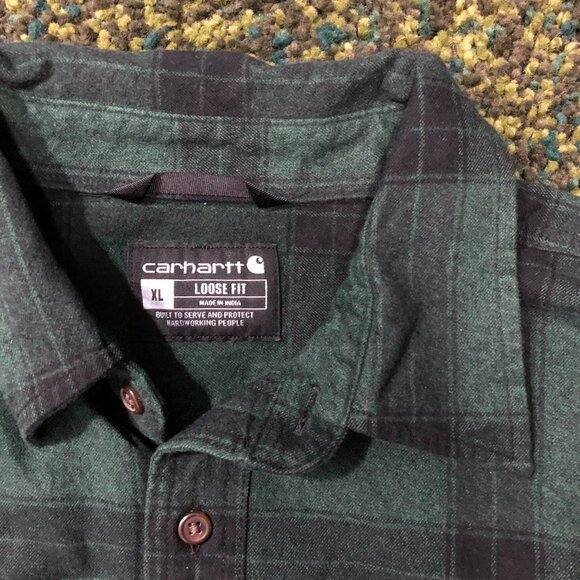 Carhartt Green Flannel (XL - loose fit) - Picture 3 of 6